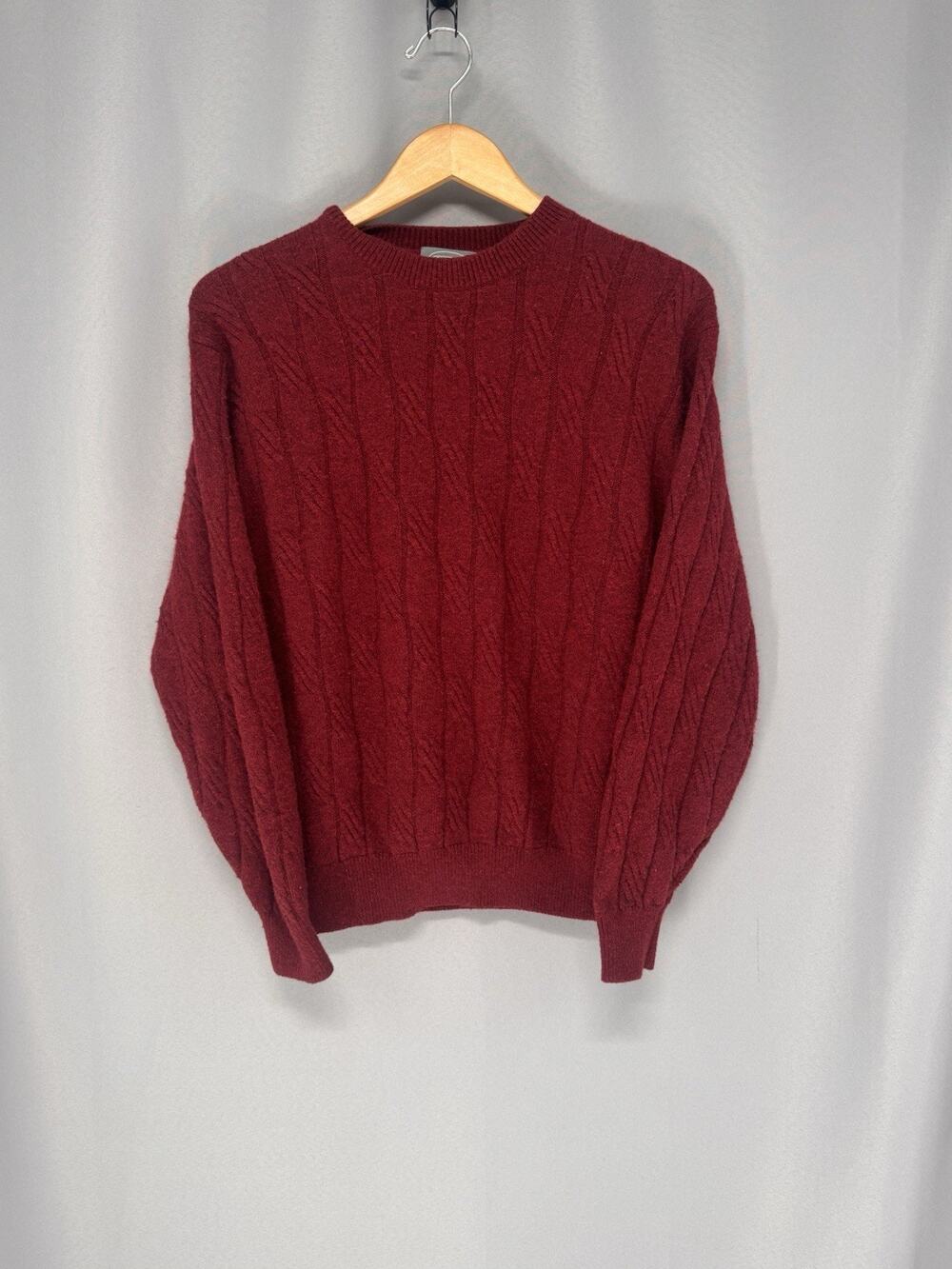 Vtg. Talbots Mens Sweater XL Red Wool Blend Long Sleeve Preppy Cozy Winter